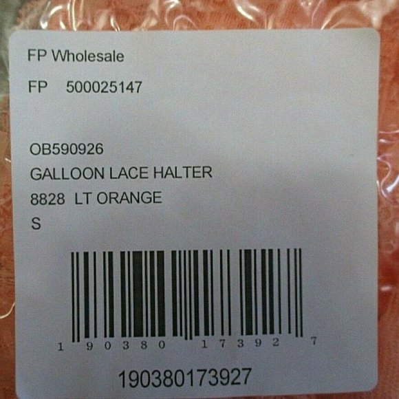 Free People Galloon Lace Halter Bra Lite Orange XS - Picture 6 of 10